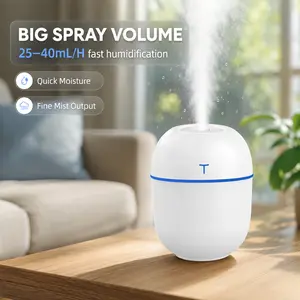 200ml Compact Cold Mist Humidifier with Night Light and Essential Oil Diffuser, Aromatherapy Machine for Baby's Bedroom and Office, Home Improvement Humidifier