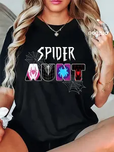 100% Cotton Birthday Party Spider Outfit Spider Aunt Women Girls T-Shirt