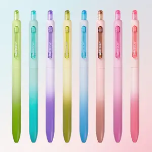 WRITECH Gel Pens Fine Point 0.5mm Retractable Multicolor Ink Set for Journaling & Notetaking - 8ct