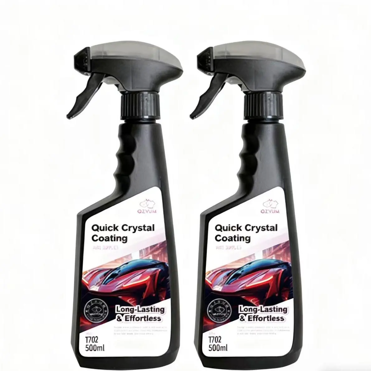 QZYUM Quick Crystal Coating Nano Ceramic Spray for Vehicles, Long‑Lasting Hydrophobic Paint Sealant, Effort‑Free Application Mirror Gloss Polish Wax, Waterless Car Care Spray for Cars Motorcycles RV Truck All Auto Surfaces