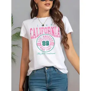 Fashionable Women'S T-Shirt with Artistic Letter