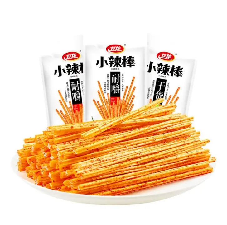Spicy Strips - Spicy Gluten Latiao, Chinese Special Casual Snack Food, Made From Wheat/Chili/Spice, Low Sugar and Low Calories, Best Vegan, 50g (Pack of 3)