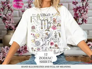 Personalized Zodiac Shirt Fairy Teenage Girl Gift Mother Daughter Matching Holiday Shirt Family Tee Art