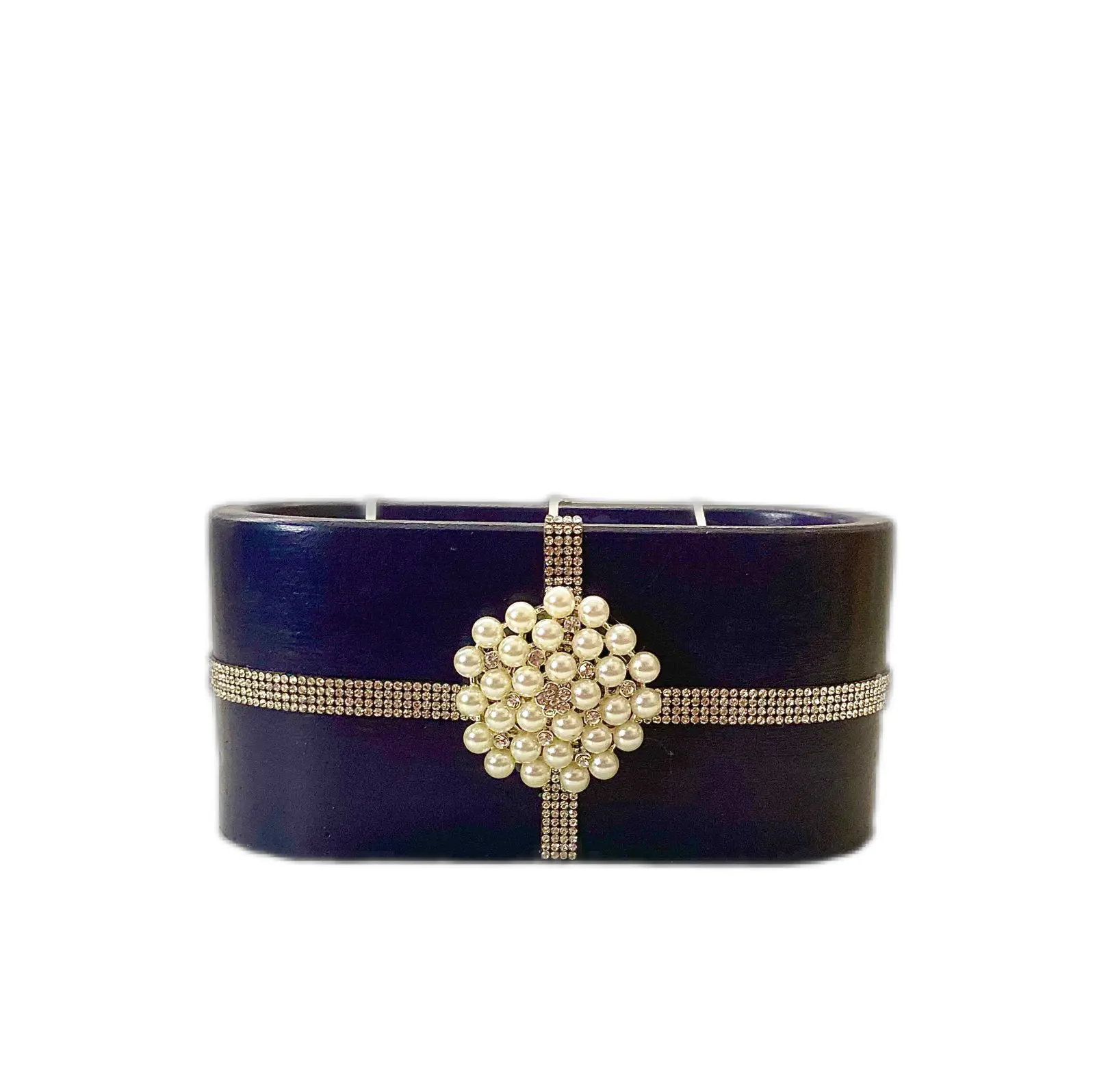 Majesty Cement Candle w/pearls and Rhinestones