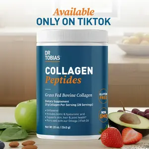 Dr. Tobias Collagen Peptides Powder - 20 OZ, 28 Servings | Grass Fed Bovine Collagen Powder Type I & III, Promotes Hair, Nail, Skin Health and Beauty, Supports Bone and Joint Health.