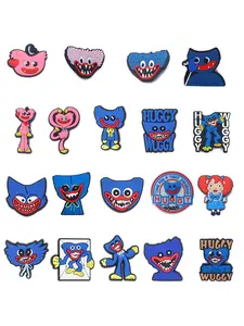 19pcs Huggy Wuggy Cartoon Shoe Accessories, Shoe Decoration Charms, Cute Kids' Footwear Decorations, Bracelets, Sandals, Perfect Christmas Gifts for Children, Decorative Shoe Accessories