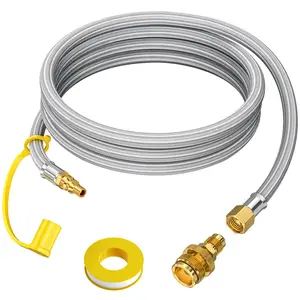 【Exclusive Offer】 Alloxity 7FT/12FT 1/4", 3/8" RV Sharp Tube – Includes 3/8" Male Flare Copper Fitting and Teflon Tape, Perfect for Gas Line Setup