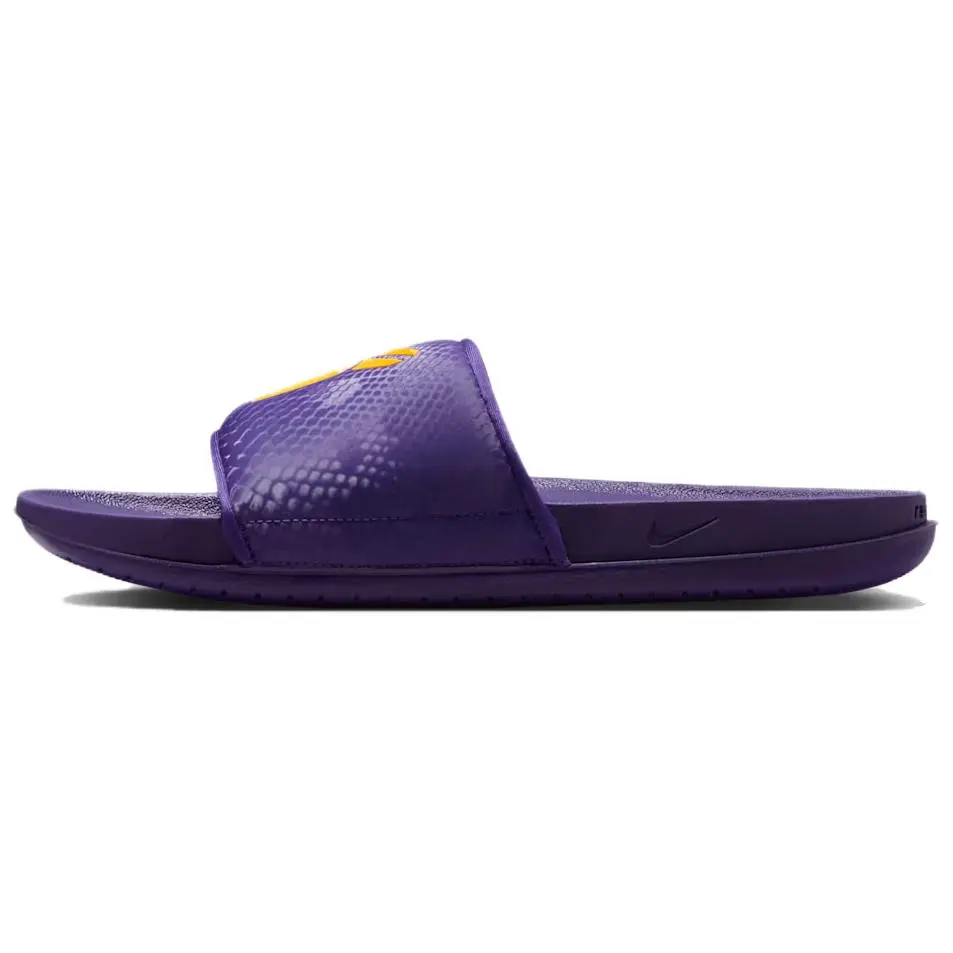 Kobe Bryant x Nike Offcourt Slide Shoe - Purple University Gold, Casual Wear Sports Footwear with Lightweight Design, Cushioned Footbed, True to Size Fit, Retro Look