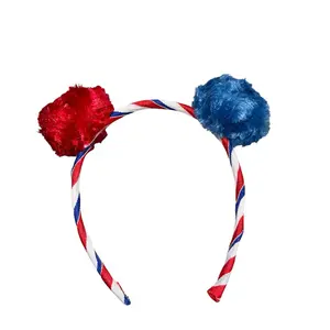 NEW!!! STAR SPANGLED POMPOM HEADBAND 1cm thin band