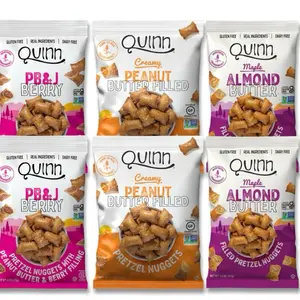 6 PK Quinn Gluten Free Filled Pretzel Nuggets Snack Bundle