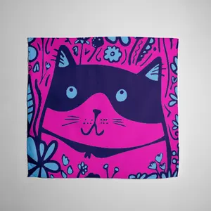 Meow Bloom Banadan - Colorful Cat Design with Masks and Musical Notes Pattern for Festive Events & Parties
