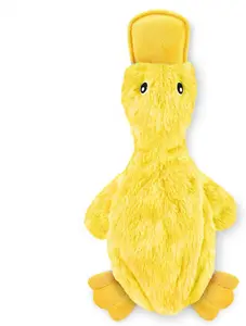 Best Pet Supplies Crinkle Dog Toy & Gumby Plush Filled Dog Toy for Small, Medium, and Large Breeds, Cute No Stuffing Duck with Soft Squeaker, Fun for Indoor Puppies and Senior Pups, Plush No Mess Chew and Play, Large, Yellow