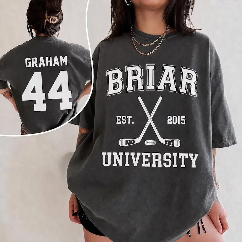 [Sale off up to 50%] Briar U Shirt, Briar University Hawks Hockey Team Shirt, Campus Hockey Shirt, Hockey Romance Shirt, Di Laurentis 66 and Graham 44 Tee, Graphic Streetwear T-shirt