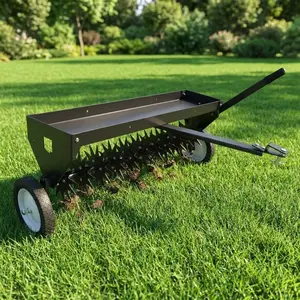 Heavy-Duty 40" Tow-Behind Lawn Aerator for Tractors – Global Hitch – Adjustable Handle & Transport Wheels – Durable Core Aeration Attachment for Garden, Farm & Lawn Care