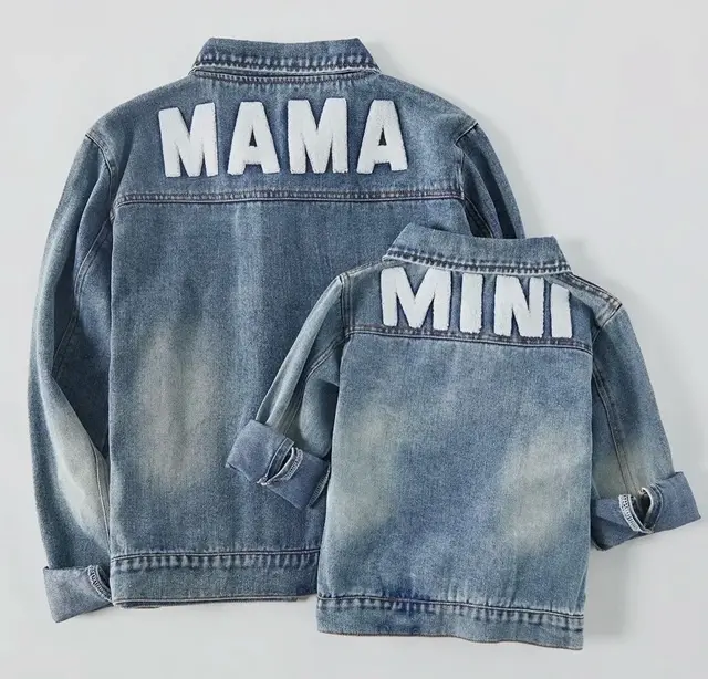 Mama and Mini Denim Jacket Collar Matching
