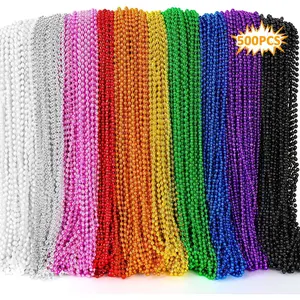 500pcs mardi gras beads 10 kinds bead necklace toy party favors 33 colorful holiday mardi gras bead costume bulk festival parade throw party accessories wedding birthday celebrations decorations