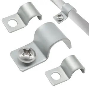 100 Pcs Heavy Duty Cable Wire Clips 1/4 Inch Zinc Plated Steel Cord Clips for Secure Wall Mounting Outdoor Wire Management and Durable Pipe Fixing
