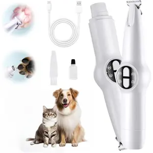 2 in 1 Dog Clippers Grooming Kit, USB Rechargeable Dog Paw Trimmer Low Noise LED Light Dog Nail Trimmers,Pet Hair Trimmer for dogs Paws Eyes Ears,Dog grooming set,Suitable for cats and dogs