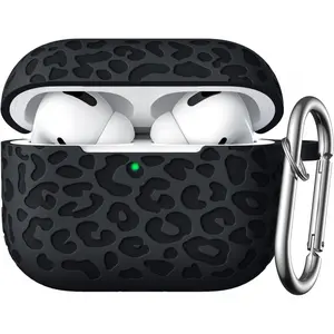 Leopard Engraved for AirPods 4 Case Cover 2024,Soft Silicone Protective Case Compatible with Apple AirPods 4th Generation Case for Women,Cute AirPod 4 Case Accessories with USA