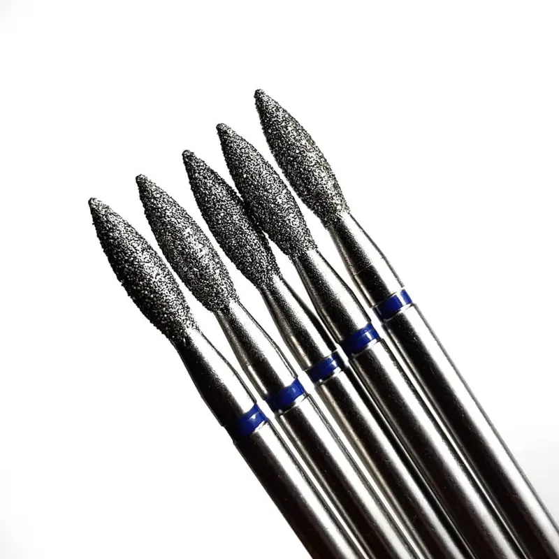 KMIZ Diamond Sharp Tip Flame E-File Nail Drill Bit - Medium Grit