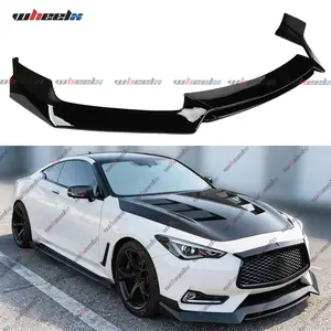 2017-2022 Infiniti Q60 – JDM RS Style Dual-Layer Front Lip Spoiler Lower Bumper Splitter Body Kit | Carbon Fiber Look
