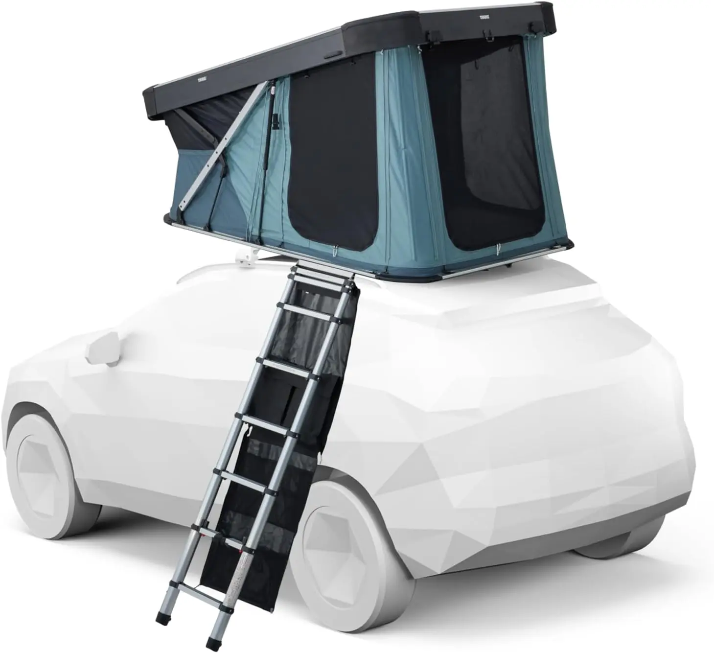 Thule Widesky 2-Person Hardshell Rooftop Tent, Plush Quilted Mattress, Easy Open and Close, Interior LED Lights