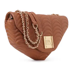 INYA NEW YORK BROADWAY N°2 Women's Tan Faux Leather Shoulder Bag Handmade by Skilled Turkish Artisans with Expert Finish