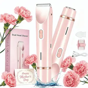 2 in 1 Hair Removal Epilators Bikini Trimmer for Women, Painless Electric Razors for Silk Skin,Cordless Body Shaver, ,Waterproof & Easy Cleaning, Birthday Gifts for Women
