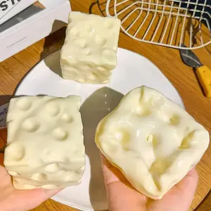 Soft Cheese Blocks, Moldable Stress Relief Toy with Squeeze Function, Ideal for Play and Relaxation, Giant Soft Cheese Toy