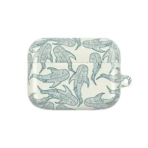 Whale Shark Pattern AirPods Case, Ocean Life Marine Biology Tech Accessory, Aesthetic Whale Shark Line Art Cover, Marine Lover Gift