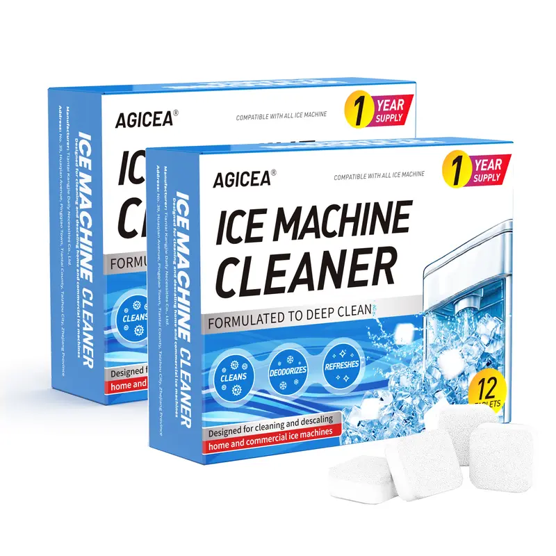 24-Pack All-Purpose Descaling Effervescent Tablets - Citric Acid Formula, Safe Ingredients, Odor Removal, Environmentally Friendly, Residue-Free, Drop 1-2 Tablets and Start Cleaning, Ideal for Ice Making, Household Ice Storage Tanks