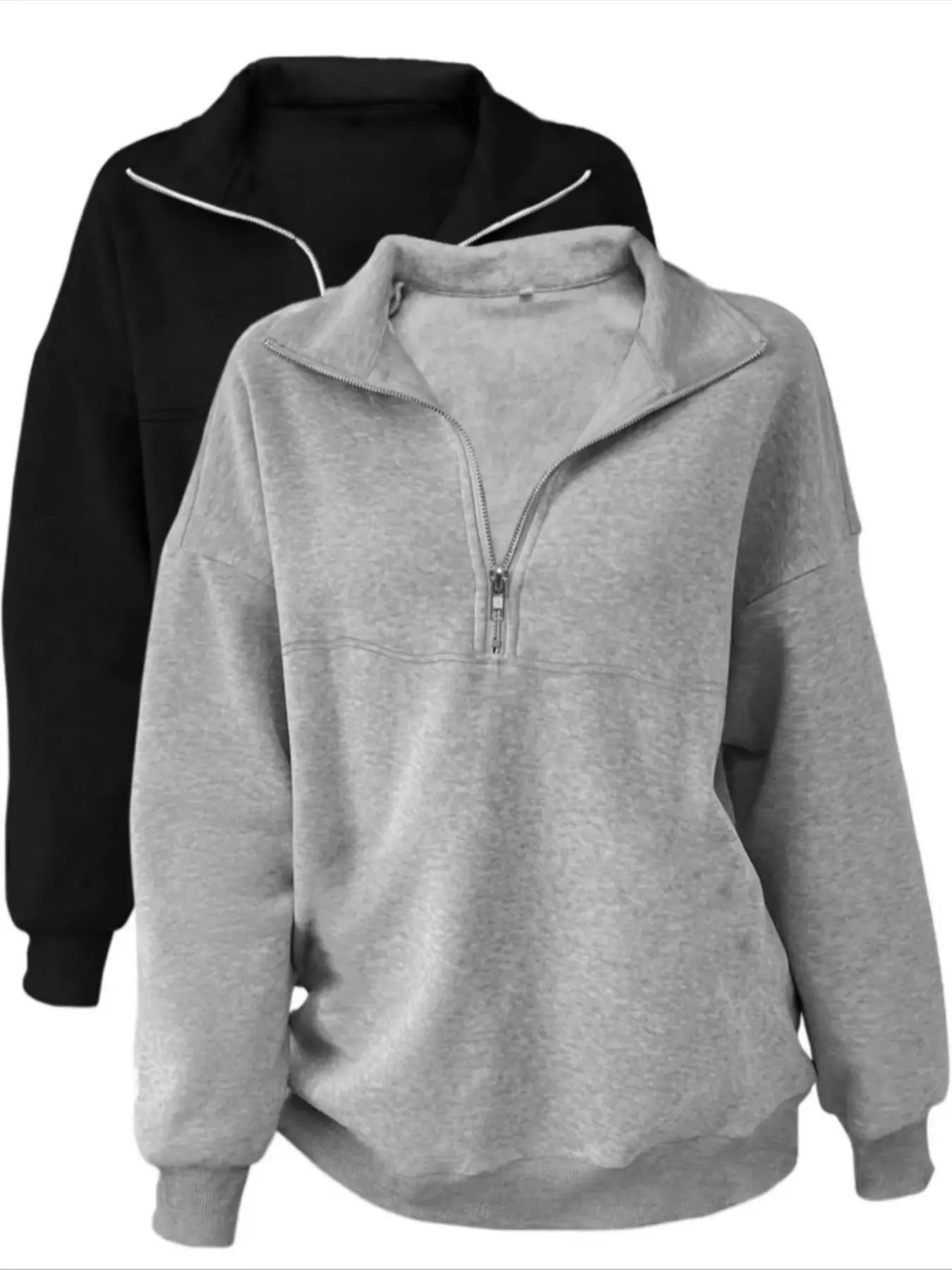 Autumn Winter Comfortable Loose-Fit Long Sleeve Pullover Hoodie Sweatshirts, Casual Zipper Design for Outdoor Daily Wear, Thicker Fabric for Fall & Winter Seasons