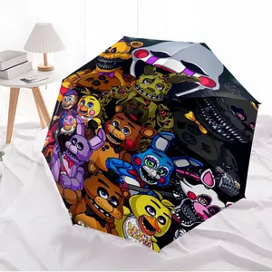 Five Nights at Freddy's05 pattern printed new umbrella, 1 automatic folding umbrella, portable foldable travel umbrella, outdoor umbrella, Christmas birthday Festival gift