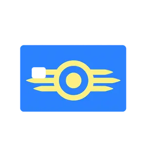 Fallout "Vault-Tec Logo" Credit Debit EBT Chip Card Vinyl High Gloss Cover Sticker Decorative Waterproof Stain Resistant