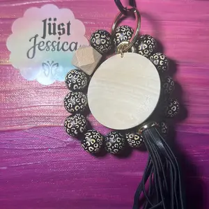 Beaded Wristlet Keychain Customize/Personalize With Name