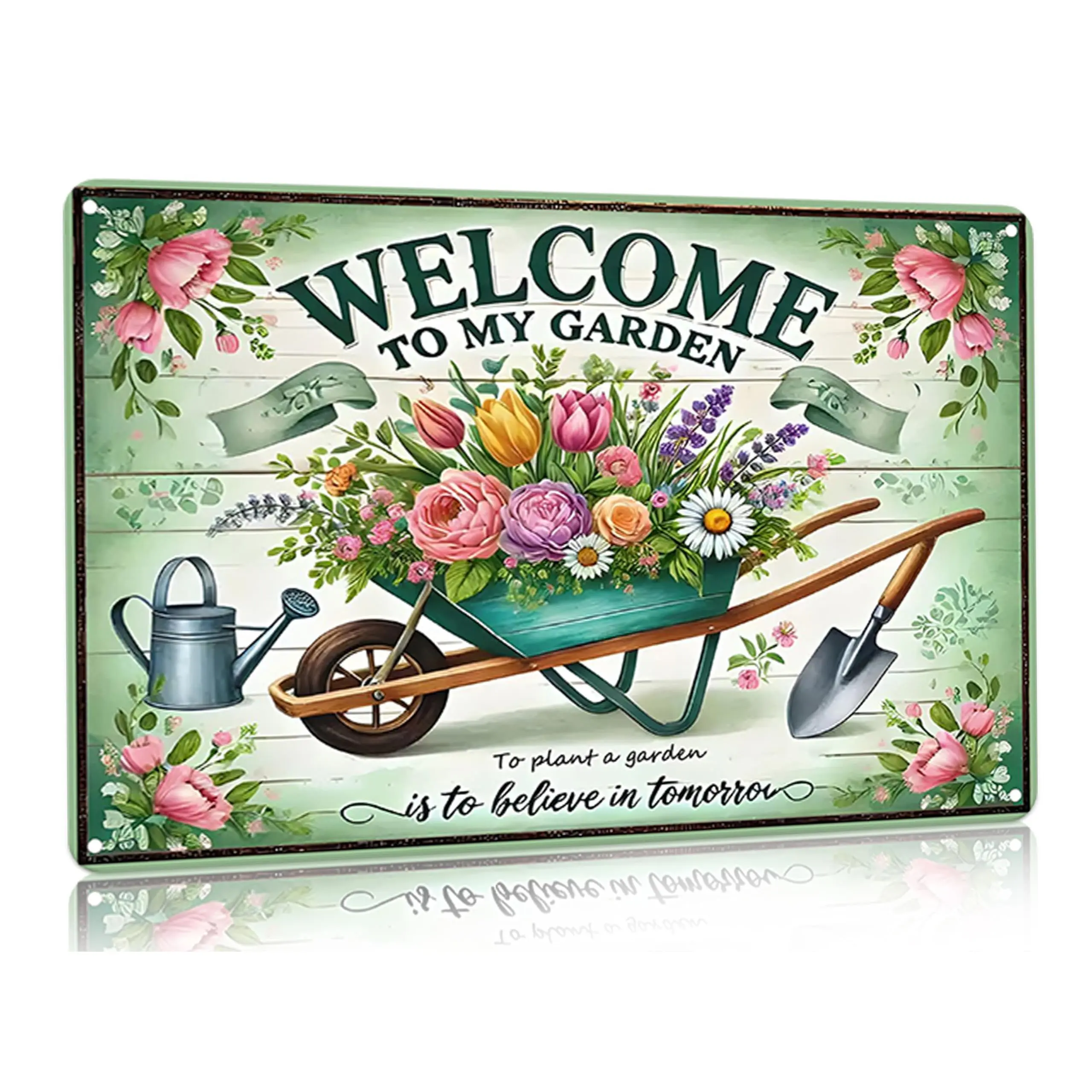 Gardening Gifts Vintage Gardening Signs Welcome to My Garden Tin Sign for Home Garden Greenhouse Living Room Bedroom Yard Cottage Outdoor Decor 8X12 Inch