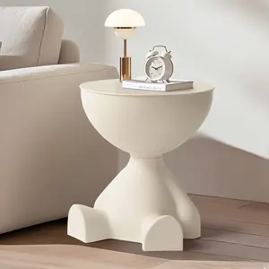 Mini Bear-Shaped Modern Space-Saving Small Side Table Round Coffee Table Stylish Sofa Table/Nightstand for Living Room Bedroom Balcony Office Compact Design Modern Aesthetic