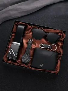 Luxury Men's Quartz Business High End Watch Set, Fashion Design, Round Dial, Elegant Accessory for Work, Formal Events, Daily Wear