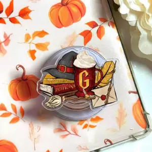 Hogwarts Magic School Phone Grip Set, Wizard Cup & Spell Book Design, 4 House Bundle Phone Holder, Fantasy Book Lover Gift Accessory