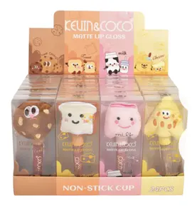 KEVIN&COCO Plush Matte Lip Gloss Multi-Pack - Lip Care Cosmetic, Waterproof Long-Lasting Lipgloss, Hydrating, Lightweight, Food-Inspired Shades, Moisturizing Makeup Formula