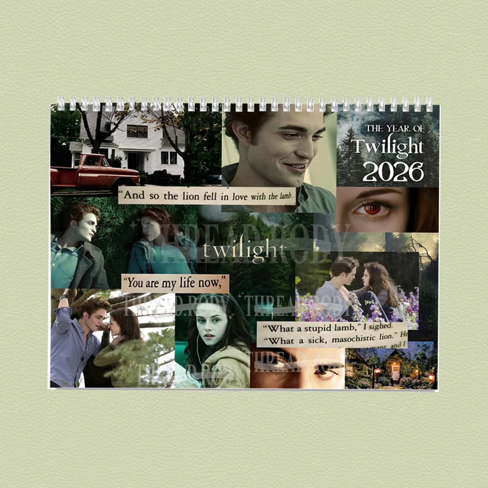 The Year of Twilight Calendar 2027 , Twilight Calendar 2027 , Edward and Bella Calendar , Gift For Fan
