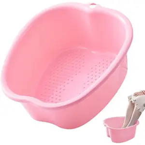 Foot Soaking Tub Large Plastic Foot Basin Bath Spa Tub Feet Massage for Soaking Foot,Toe Nails, and Ankles,Pedicure,Improved Sturdy Portable Feet Tub for Women and Men (Pink)