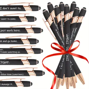 8pcs Funny Adult pens set-retractable ballpoint pens with funny words, black ink, Premium Days of The Week Swear Cuss Word Pens for Office Gifts, Novelty Pens for Corworkers, Retractable Clicker Pens