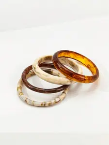 4pcs Resin Bracelet Set for Women – Colorful Stackable Bangles, Lightweight Casual Jewelry for Everyday Wear