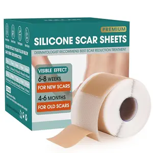 Silicone Scar Sheets, Silicone Scar Tape(1.6"x 59" Roll-1.5M), Scar Tape for Surgical Scars, Silicone Tape for Scars, Scar Sheets for Surgical Scars, C-Section, Tummy Tuck and Keloid