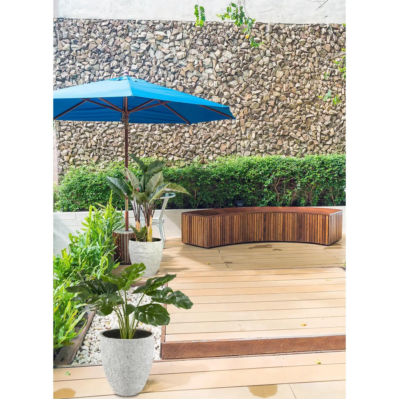 Rustic White Stone Planter Collection