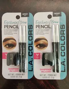L.A. Colors (2)- 2pk- Eyeliner / Brow Pencils & Sharpener-New CBPN451-Black.