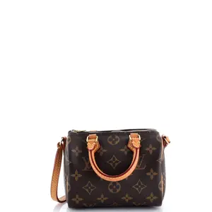 Pre-owned Louis Vuitton material Messenger Bags Speedy Bandouliere Bag Monogram Canvas Nano by Rebag
