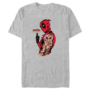 Men's Marvel: Deadpool & Wolverine Heart Tattoo T-Shirt