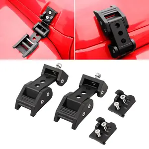 Hood Latch Lock Catch, Aluminum Hood Latches For Jeep Wrangler JK,JKU 2007-2017,JL,JLU 2018-2025,Gladiator JT 2020-2025 Black Exterior Accessories 2pcs